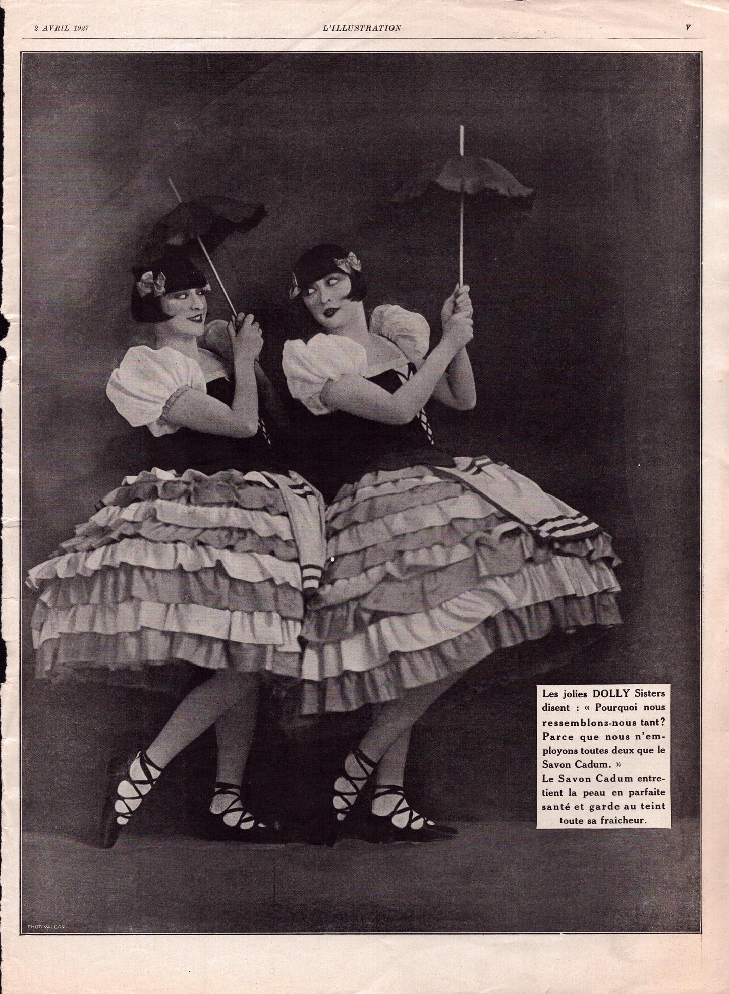 Dolly Sisters,  French Paper Advertisement