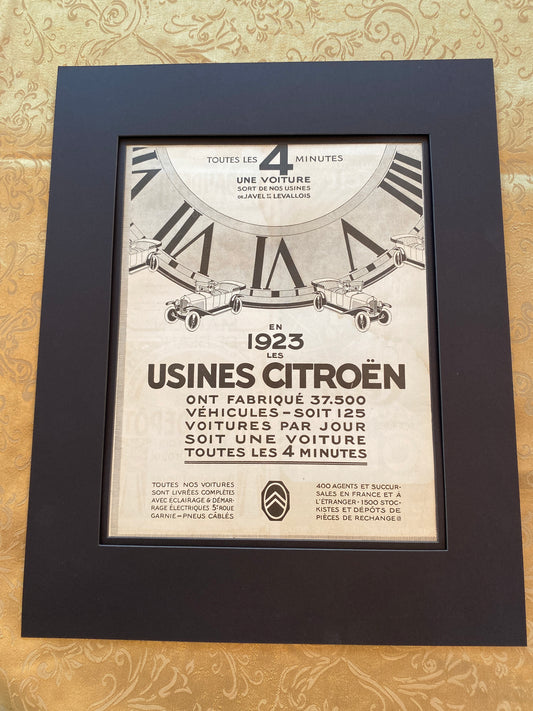 French Citroen 1923 Advertising original Tear Sheet.