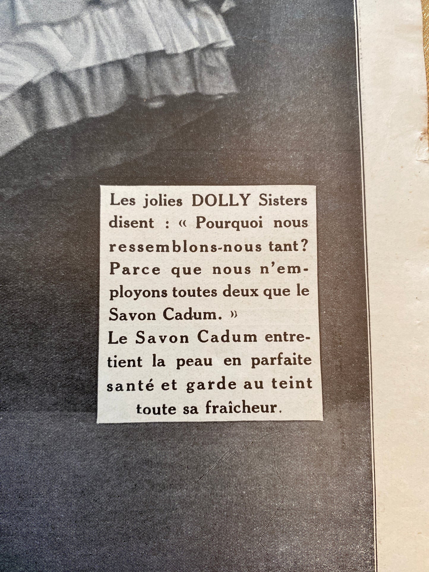 Dolly Sisters,  French Paper Advertisement