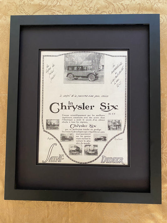 Chrysler Six Antique Car 1925 Advertisement, Original Page