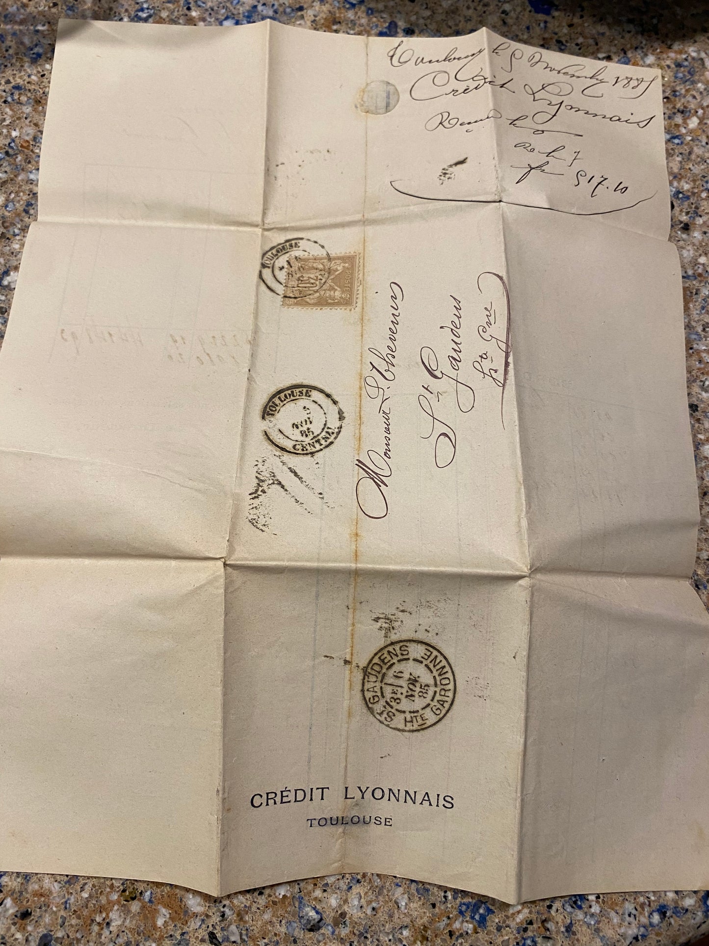 Ephemera, French, 1800's Letters with stamps.